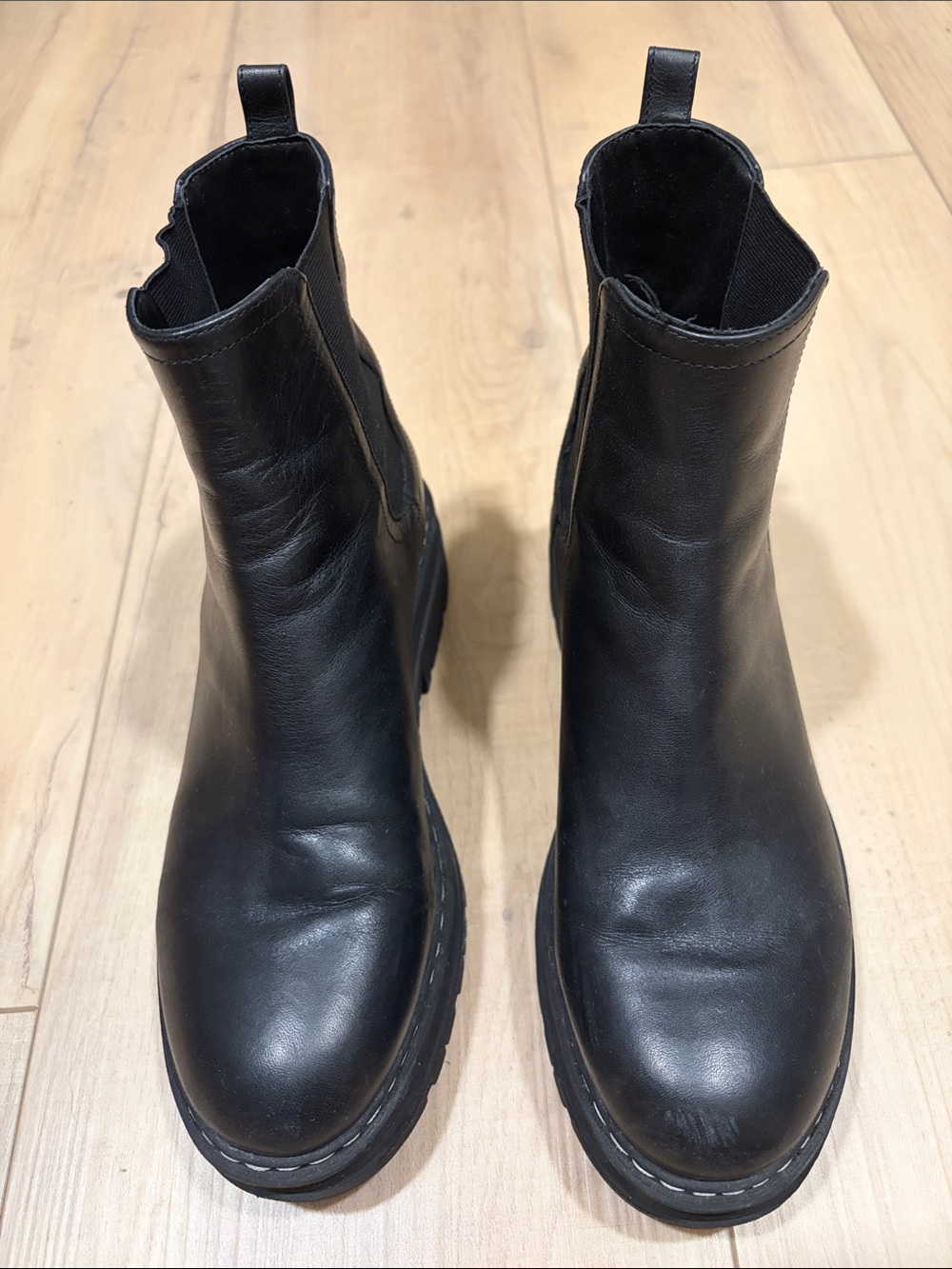 Marc Fisher Black Leather Chelsea Ankle Boots
